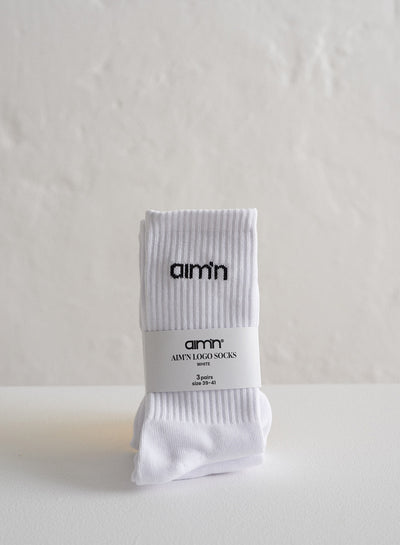 White aim'n Logo Socks 3-pack
