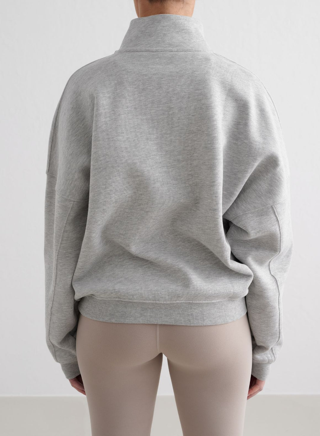 Grey Melange Varsity Sweat Half Zip – AIM'N NL