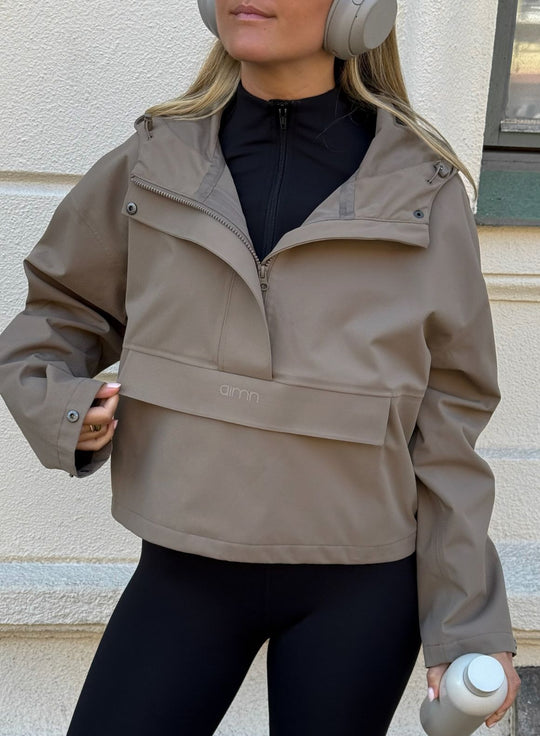 Nougat Cropped Waterproof Anorak